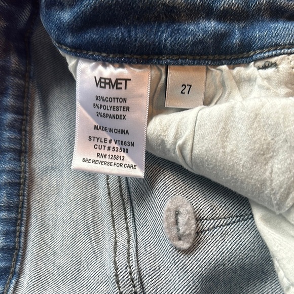 Velvet Blue Skinny Jeans with Distressed Details - Picture 8 of 8